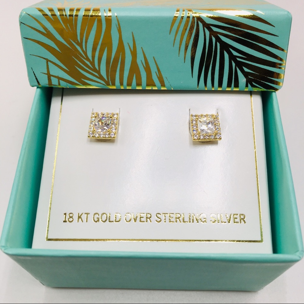 18k yellow gold halo diamond stud earrings 1.25 ct - Picture 8 of 8
